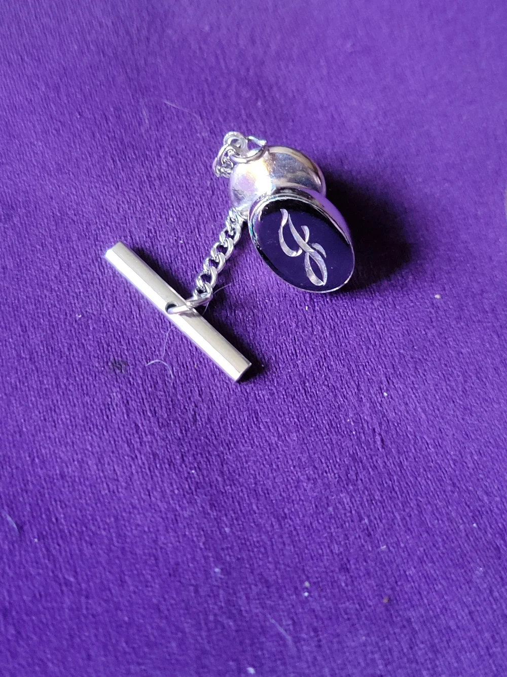 Silver Monogram Cufflink - Script 'J' SINGULAR-ONLY ONE